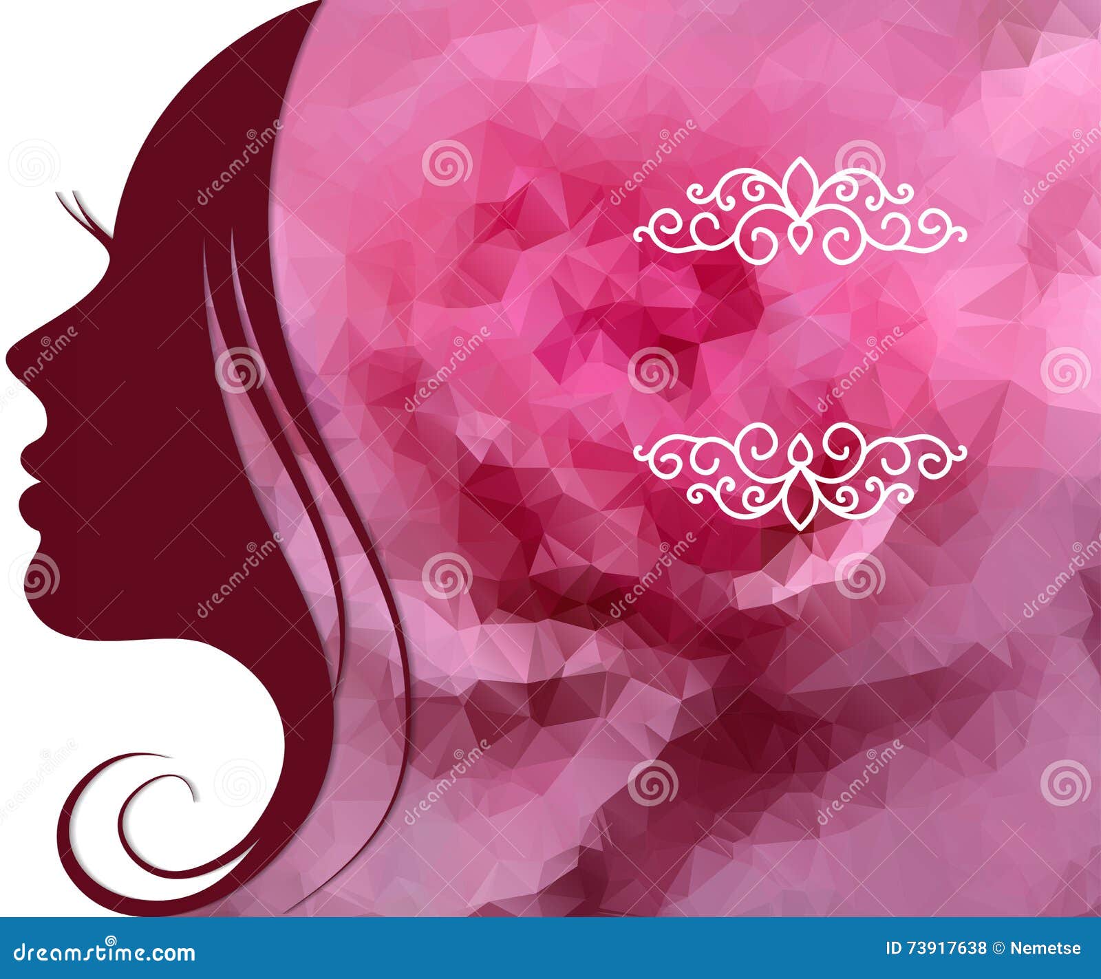 Template Layout with Beautiful Female Profile Stock Vector ...