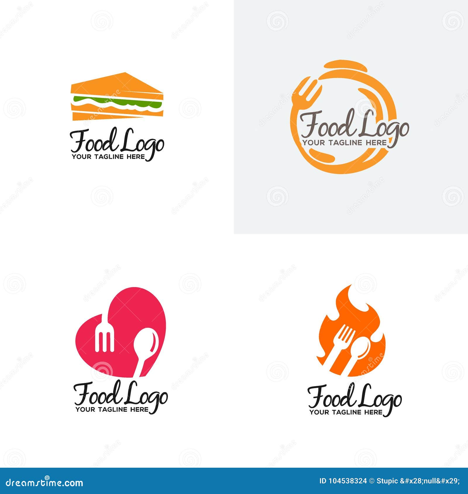 unique and original food logo template stock vector illustration original template
