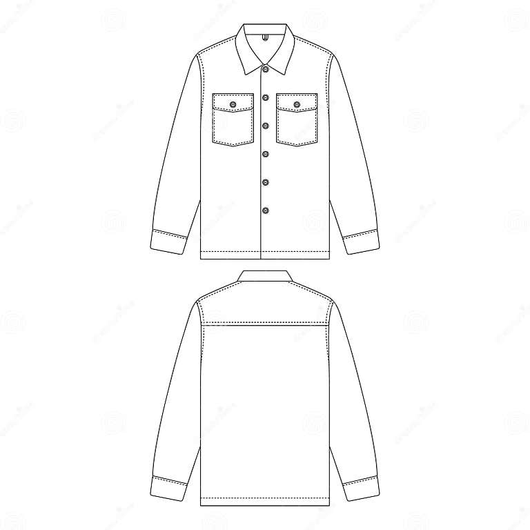 Template Long Sleeve Work Shirt Vector Object Stock Vector ...