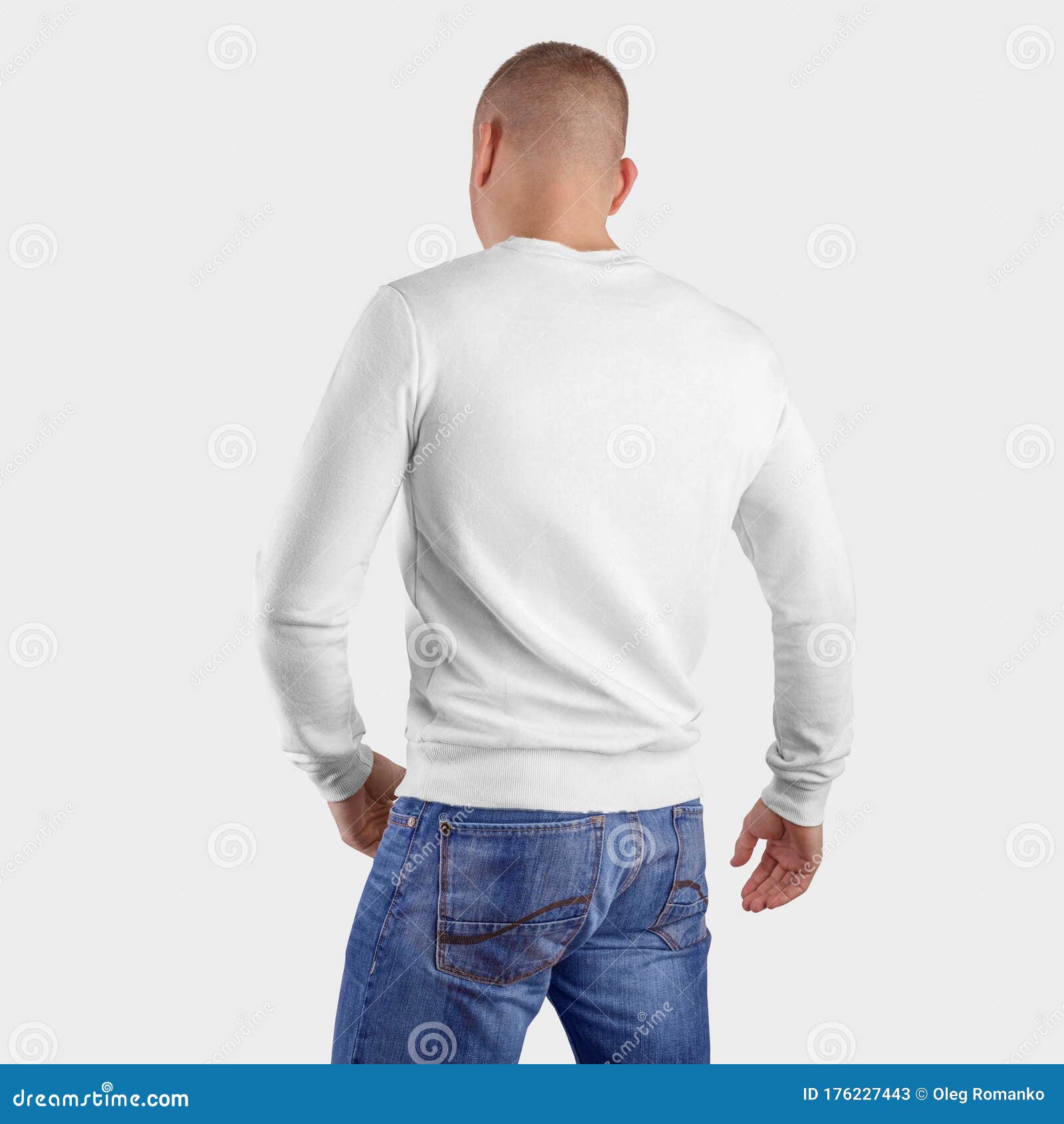 Download Template Male Textile Heather On A Man, Back View, For ...