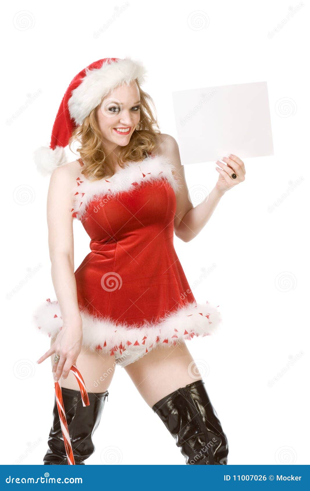 Template - Pin Up Mrs Santa Claus With Candy Cane Royalty 