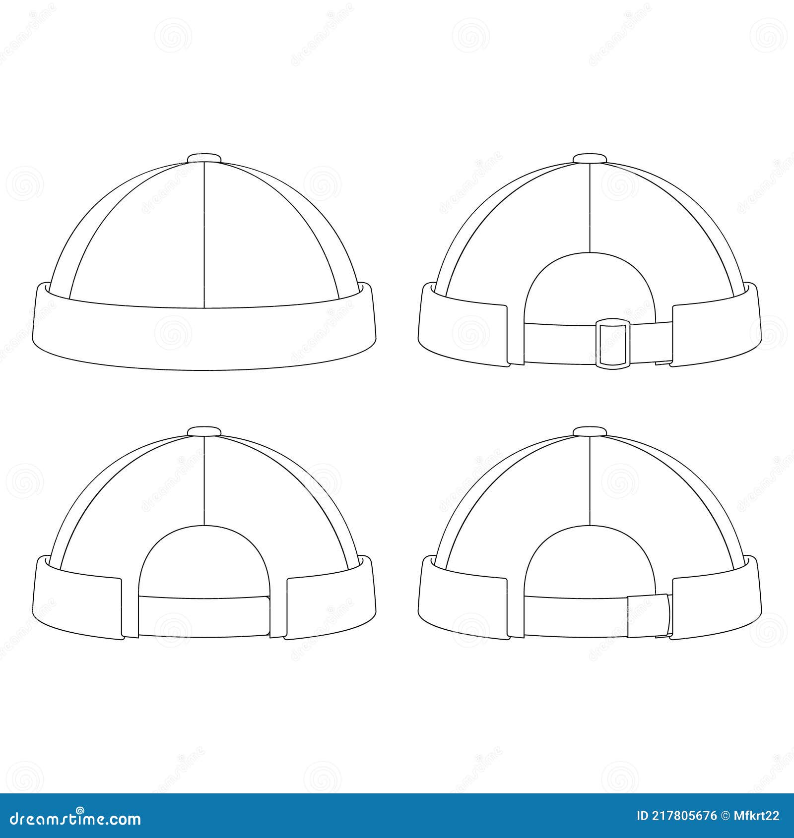 Template Docker Hat Vector Illustration Flat Sketch Design