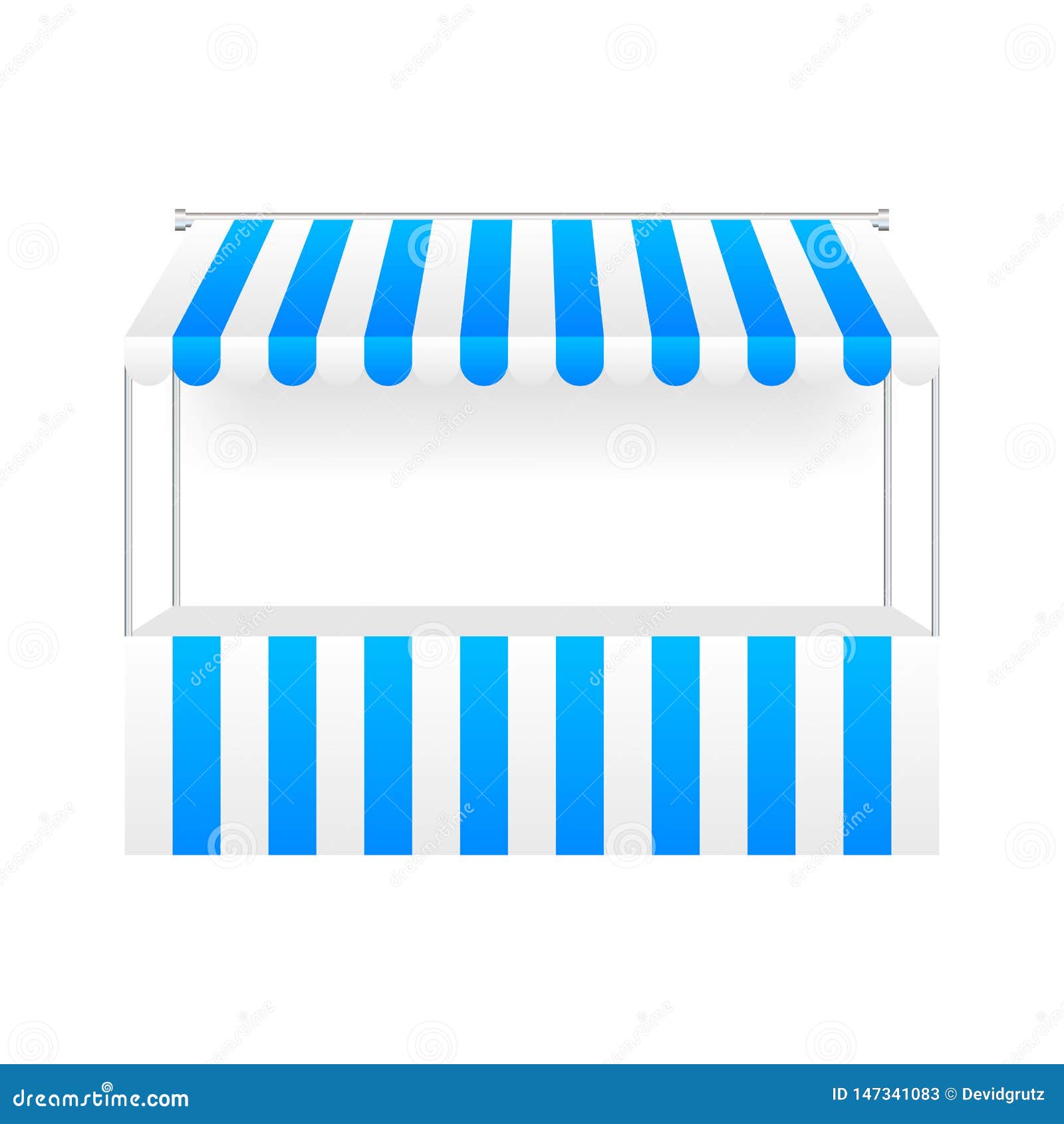 Download Template Shopping Stand With Red And White Striped Awning, Mock Up. Vector Illustration Stock ...