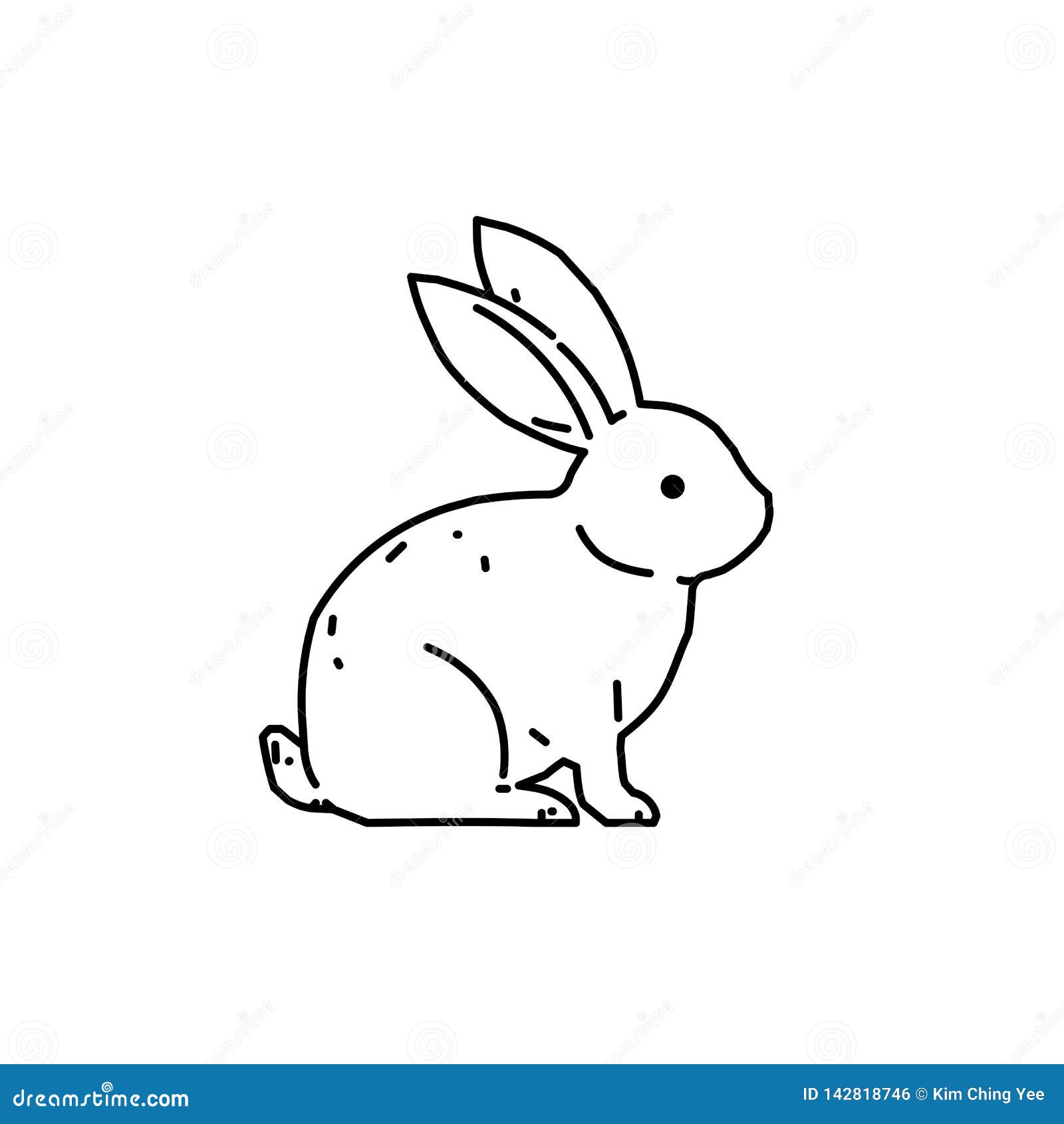 Simple rabbit line drawing illustration facing  Stock Illustration  88505113  PIXTA