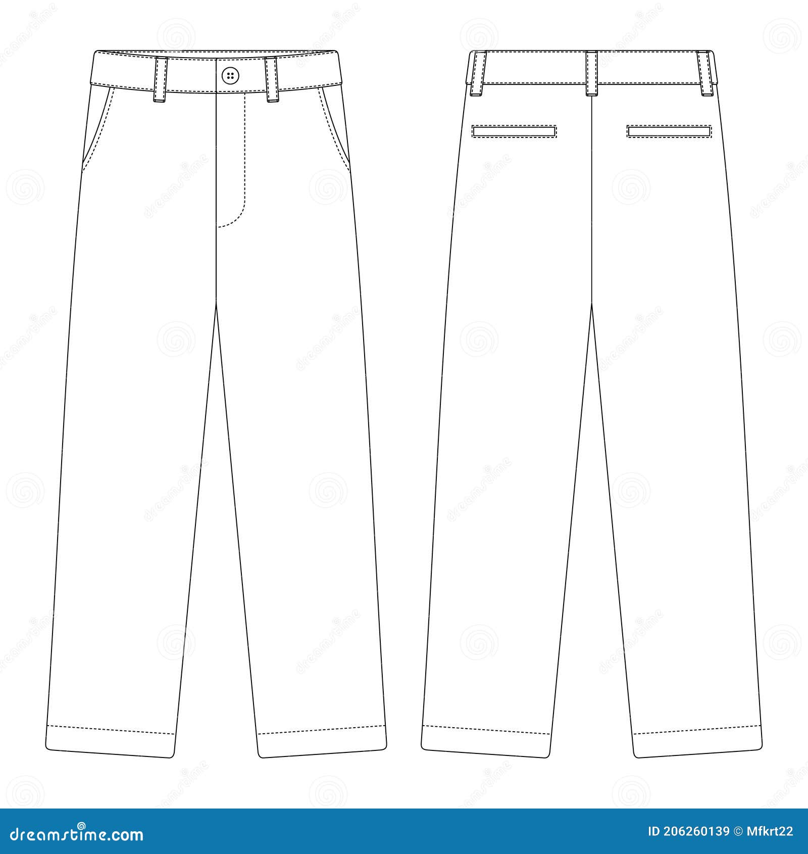 template suit trouser button vector illustration flat design outline clothing template suit trouser button vector 206260139