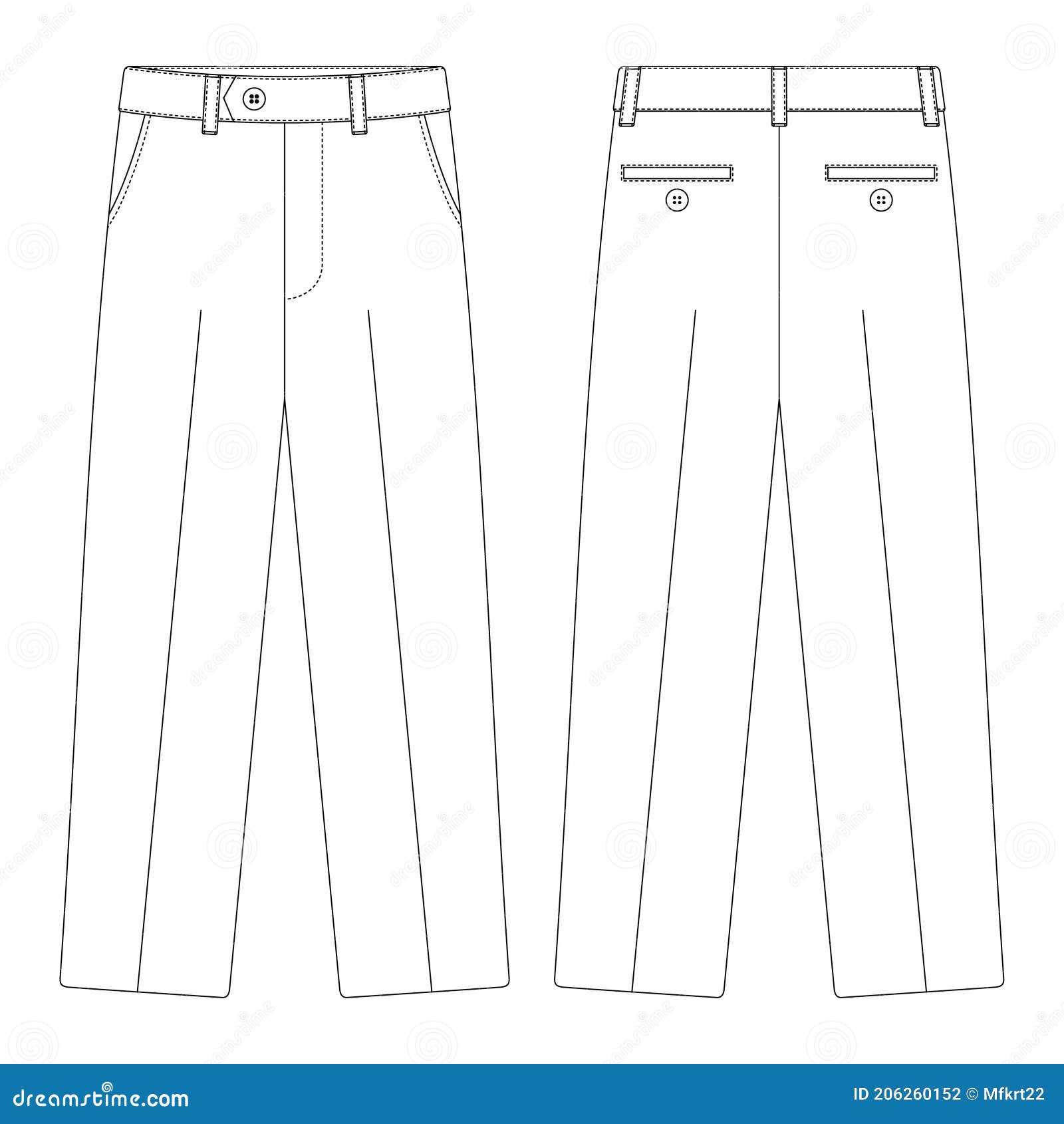 Template Suit Trouser Vector Illustration Flat Design Stock Vector ...