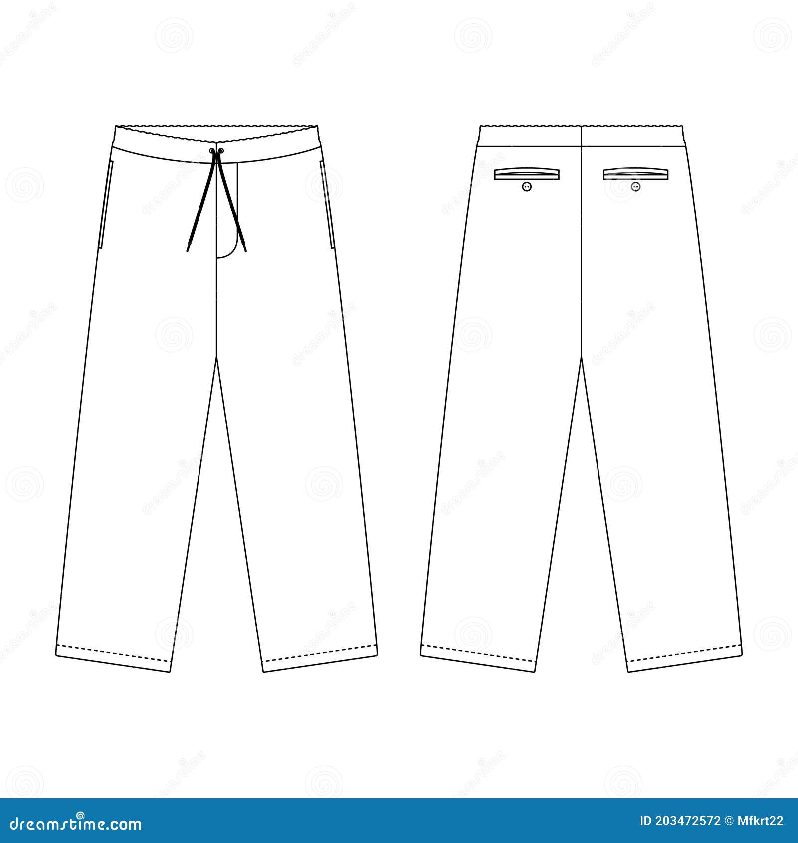 Outline Sweatpants Template Outline Sweatpants Template