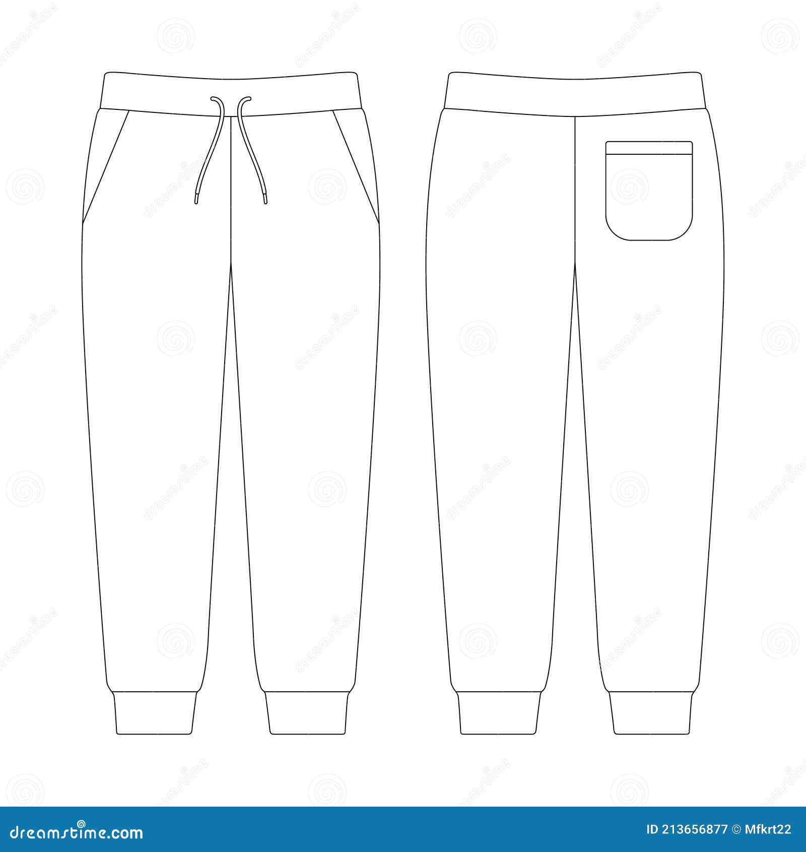 Template Sweatpants Vector Illustration Flat Sketch Stock Vector