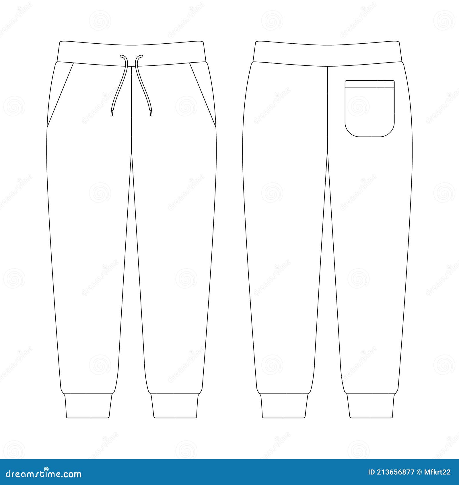 Template Sweatpants Vector Illustration Flat Sketch Stock Vector ...