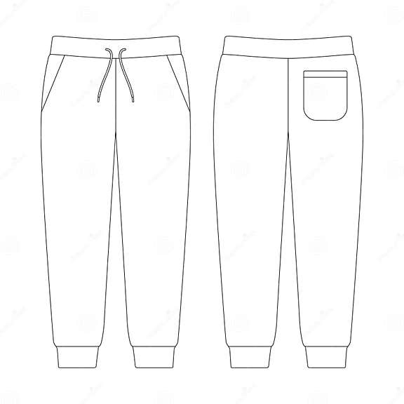 Template Sweatpants Vector Illustration Flat Sketch Stock Vector ...