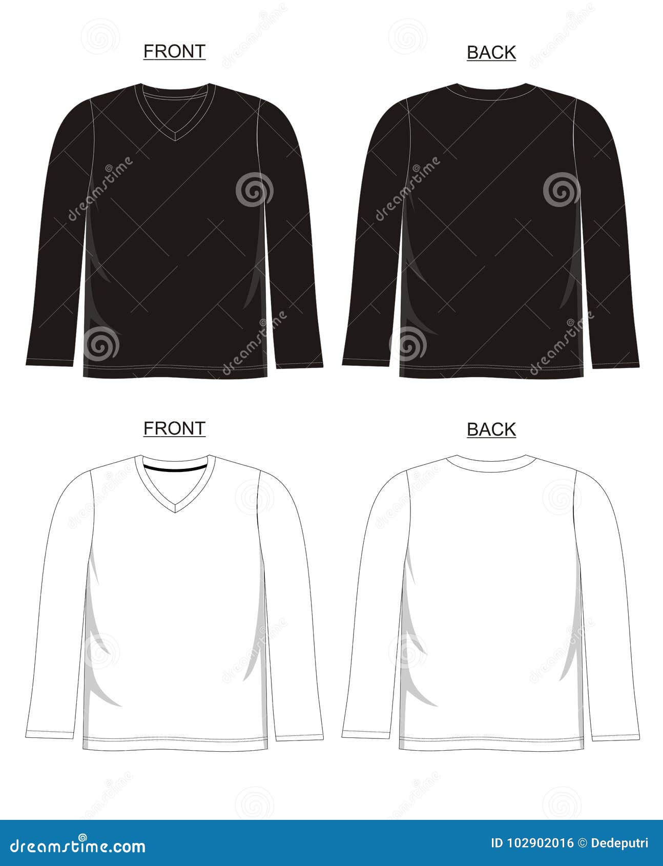 Template t shirt v-neck stock illustration. Illustration of cloth ...