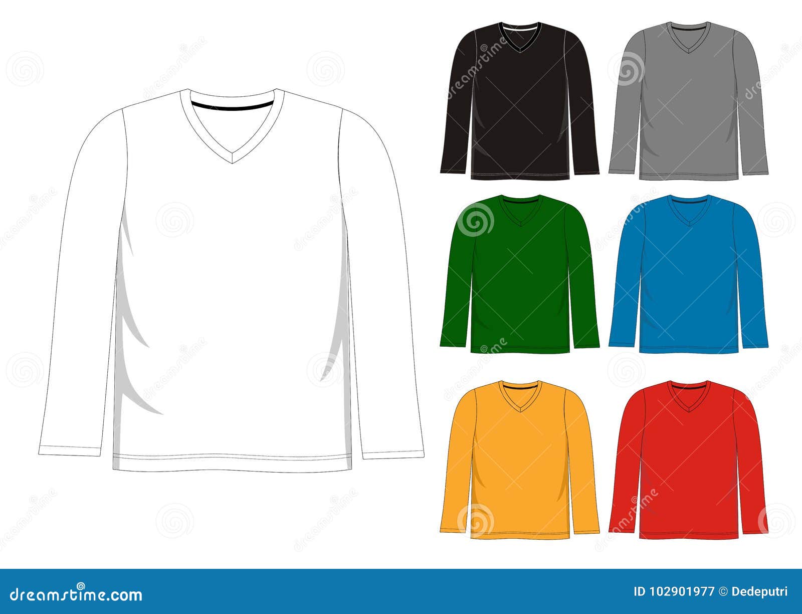Template t shirt v-neck stock vector. Illustration of casual - 102901977
