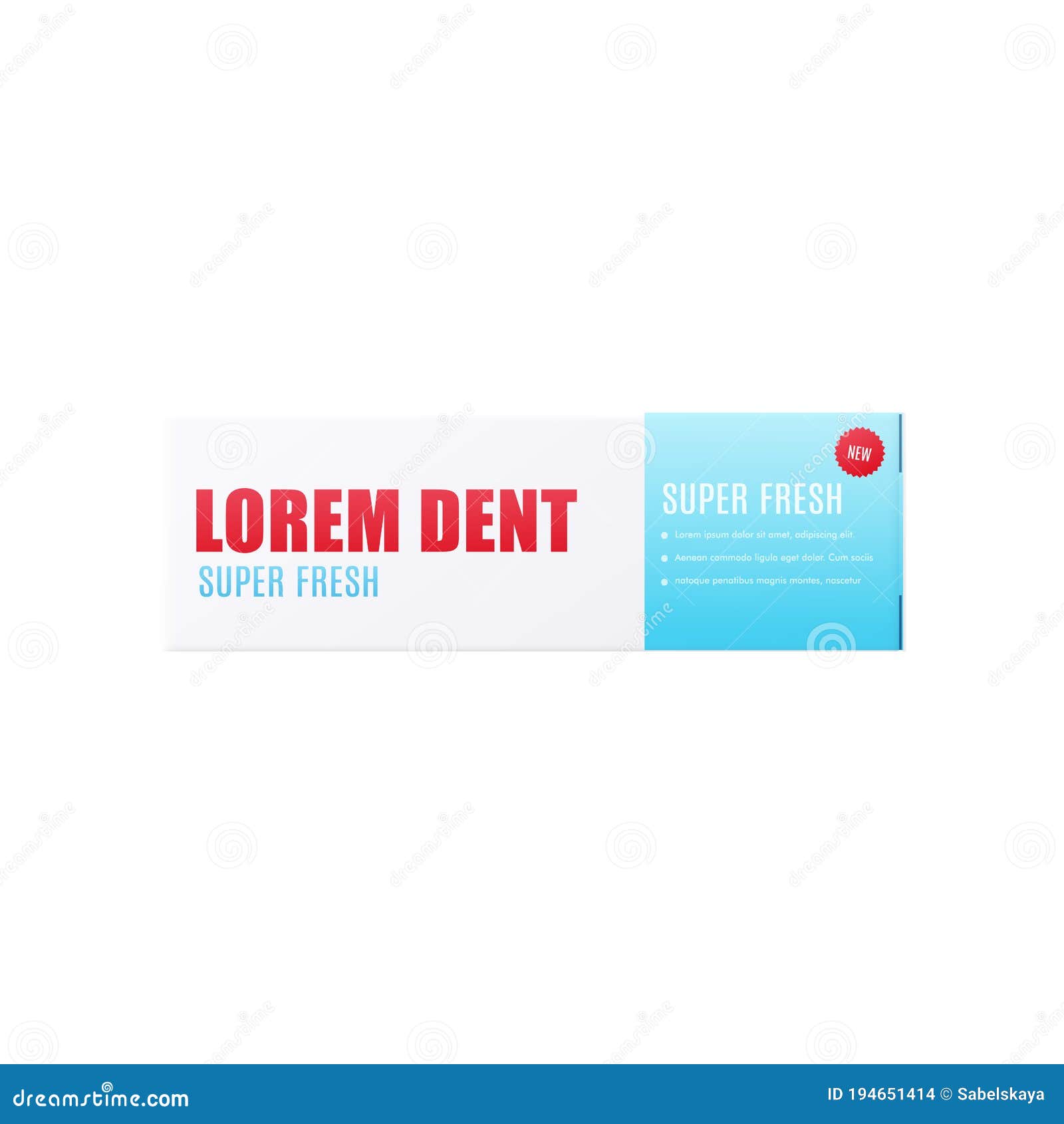 Template of Toothpaste Packaging Box, Realistic Vector Illustration