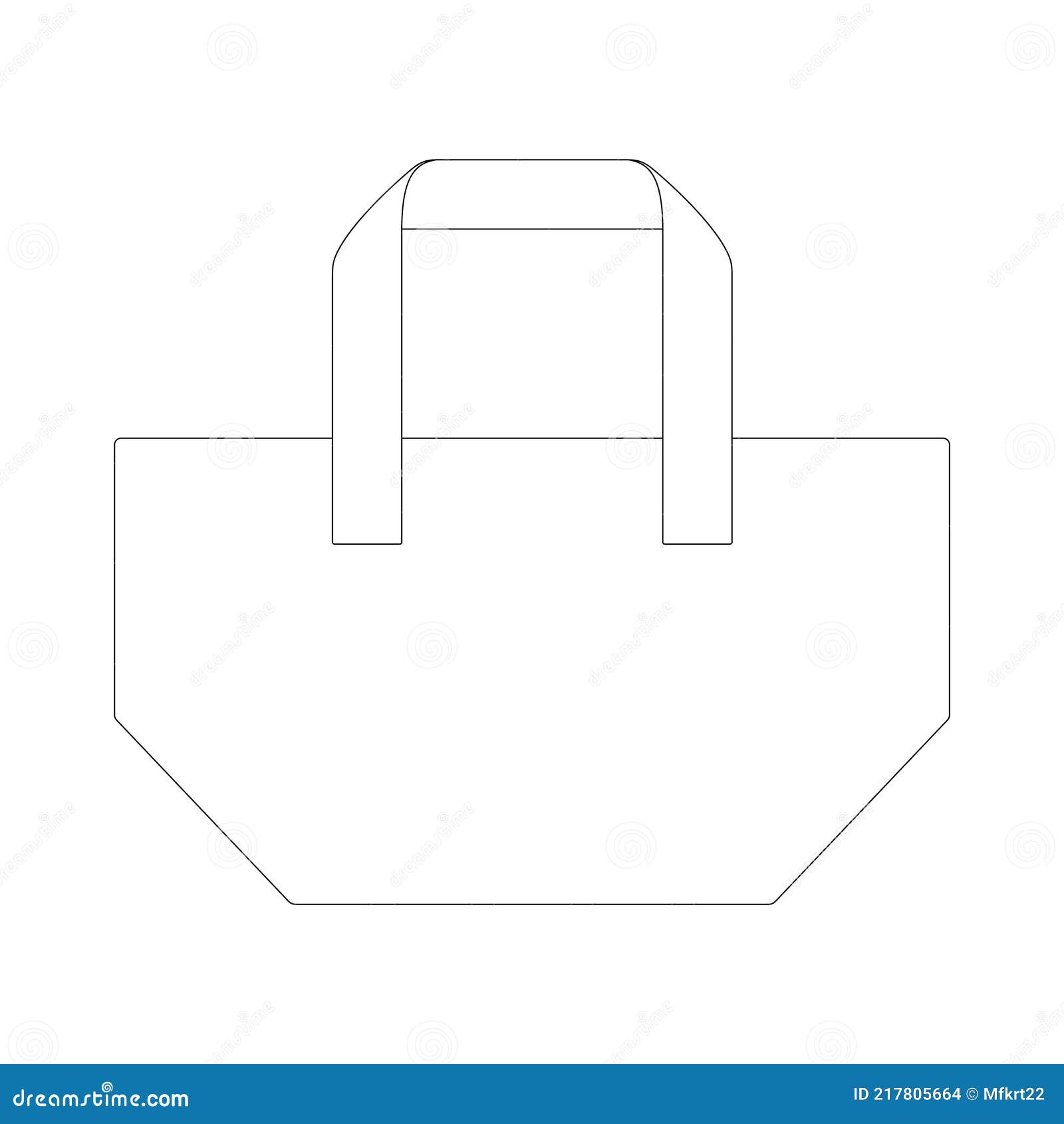 Template Tote Bag Pocket Vector Illustration Flat Sketch Design