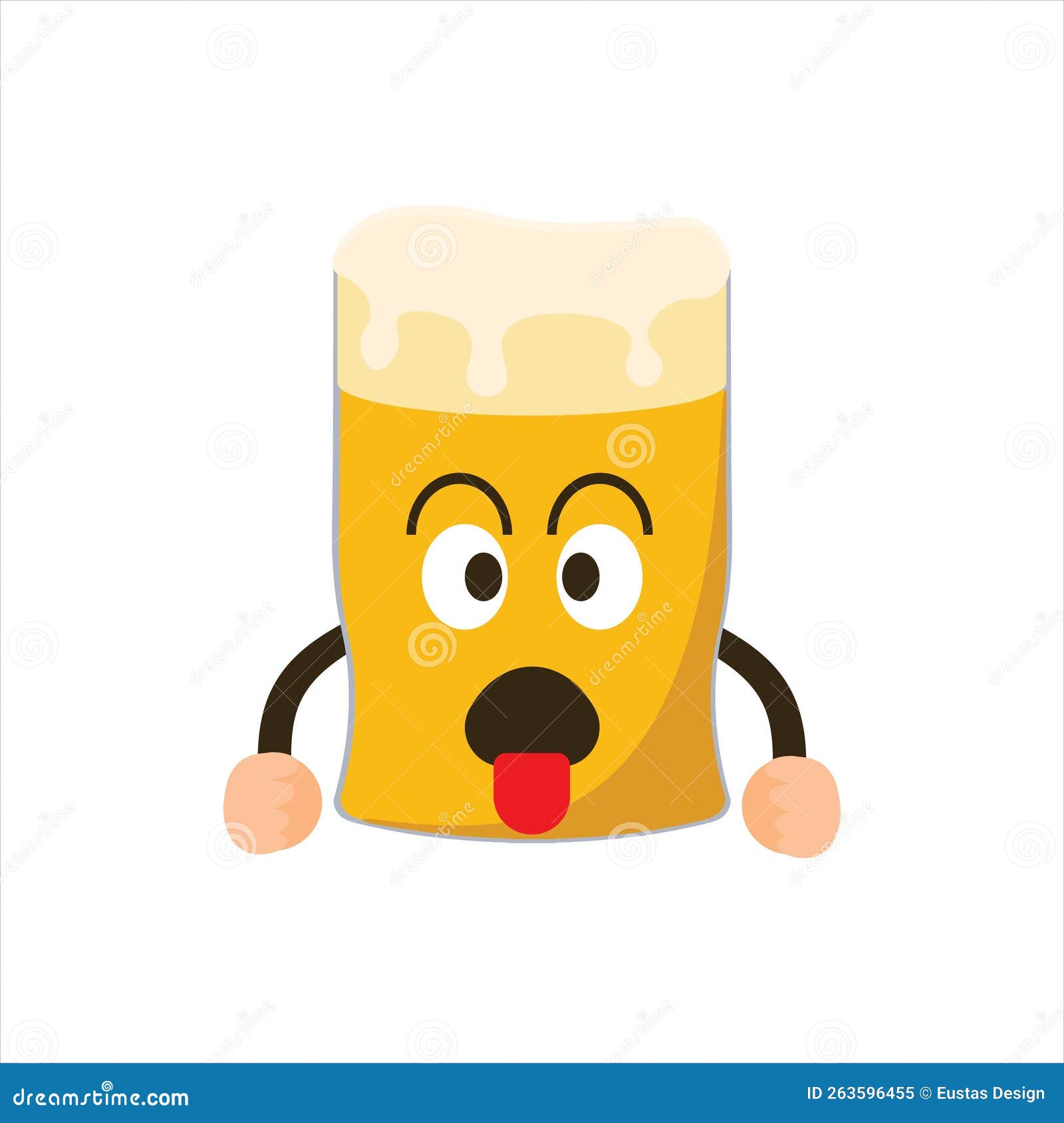 Beer emoticon illustration stock vector. Illustration of head 263596455