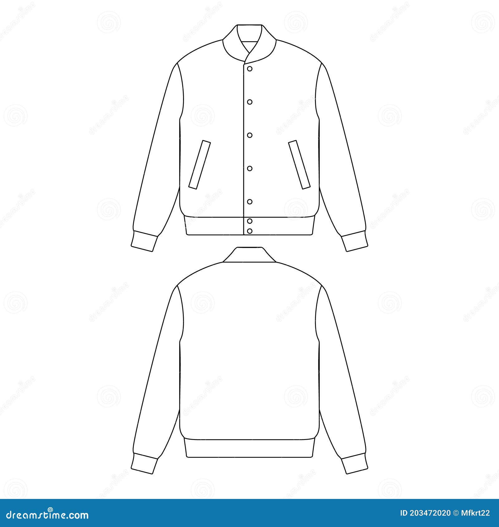 Blank Varsity Jacket Template