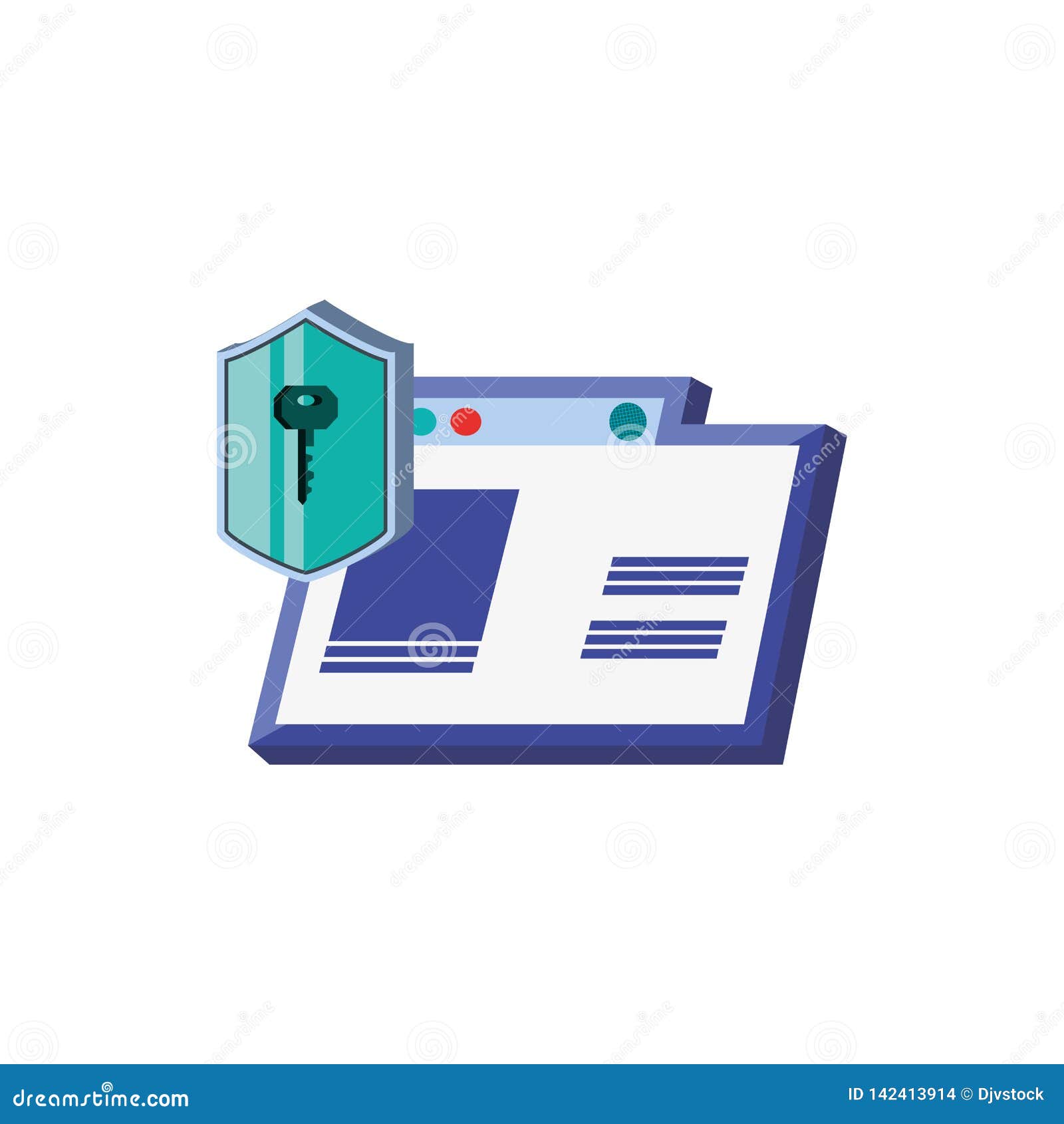 Template  Page with Shield Secure Stock Vector Illustration of