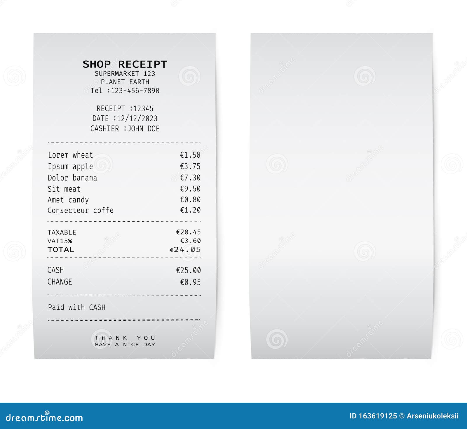 template-of-a-white-paper-receipt-stock-vector-illustration-of-check-payment-163619125