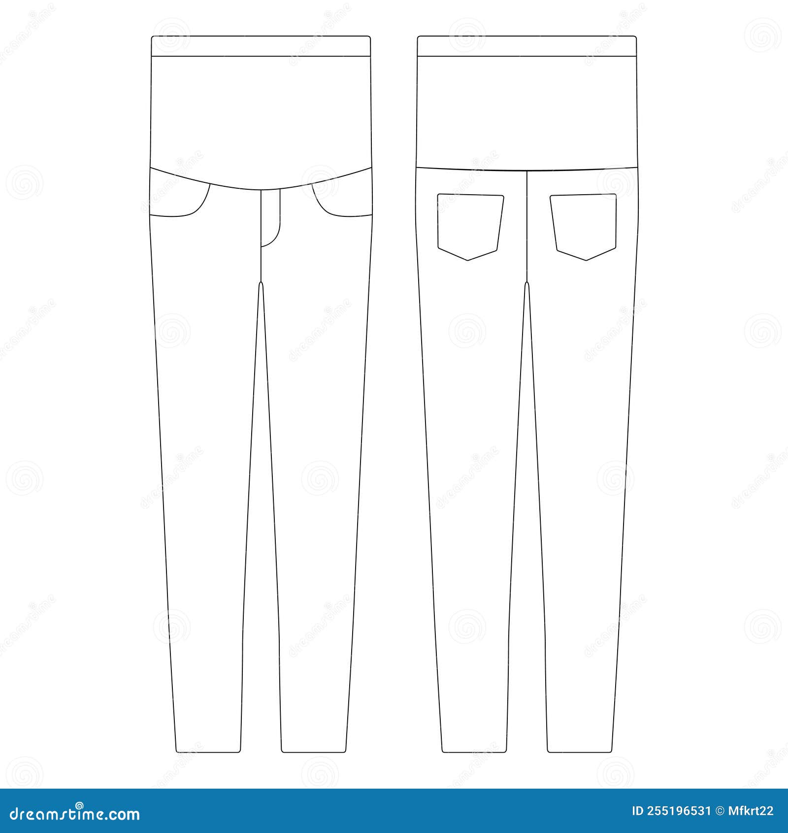 Template Women Maternity Stretch Jeans Vector Illustration Flat Design ...