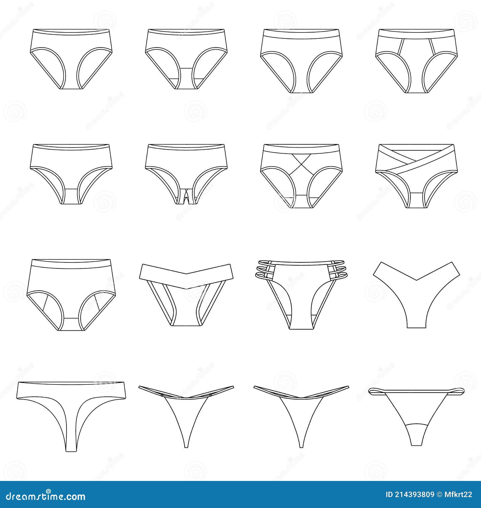 Panties Thin Line Icon, Lingerie and Female, Underwear Sign