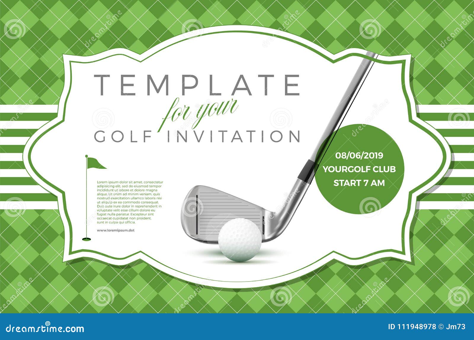 Template for Your Golf Invitation with Sample Text Stock Vector Template for Your Golf Invitation with Sample Text Stock Vector