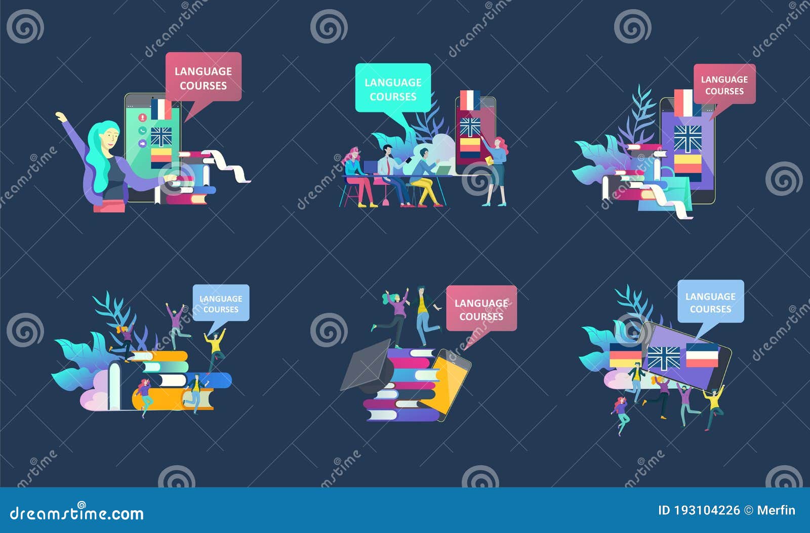 Templates for Online Language Courses, Distance Education, Training