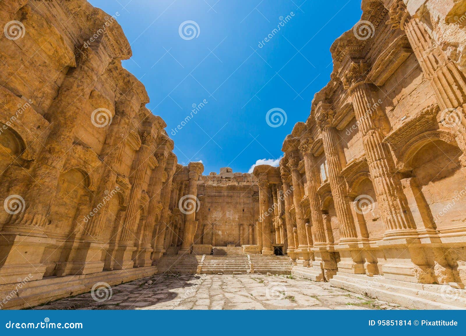 temple of bacchus romans ruins baalbek beeka lebanon
