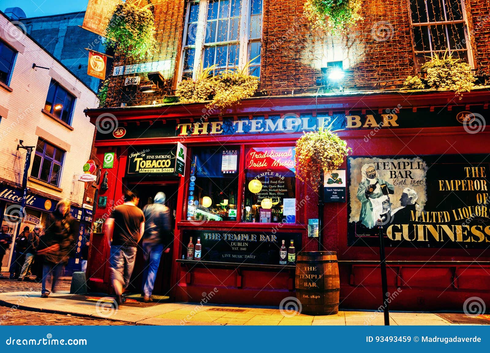  Temple  Bar  Area  In Dublin  Ireland  At Night Editorial 
