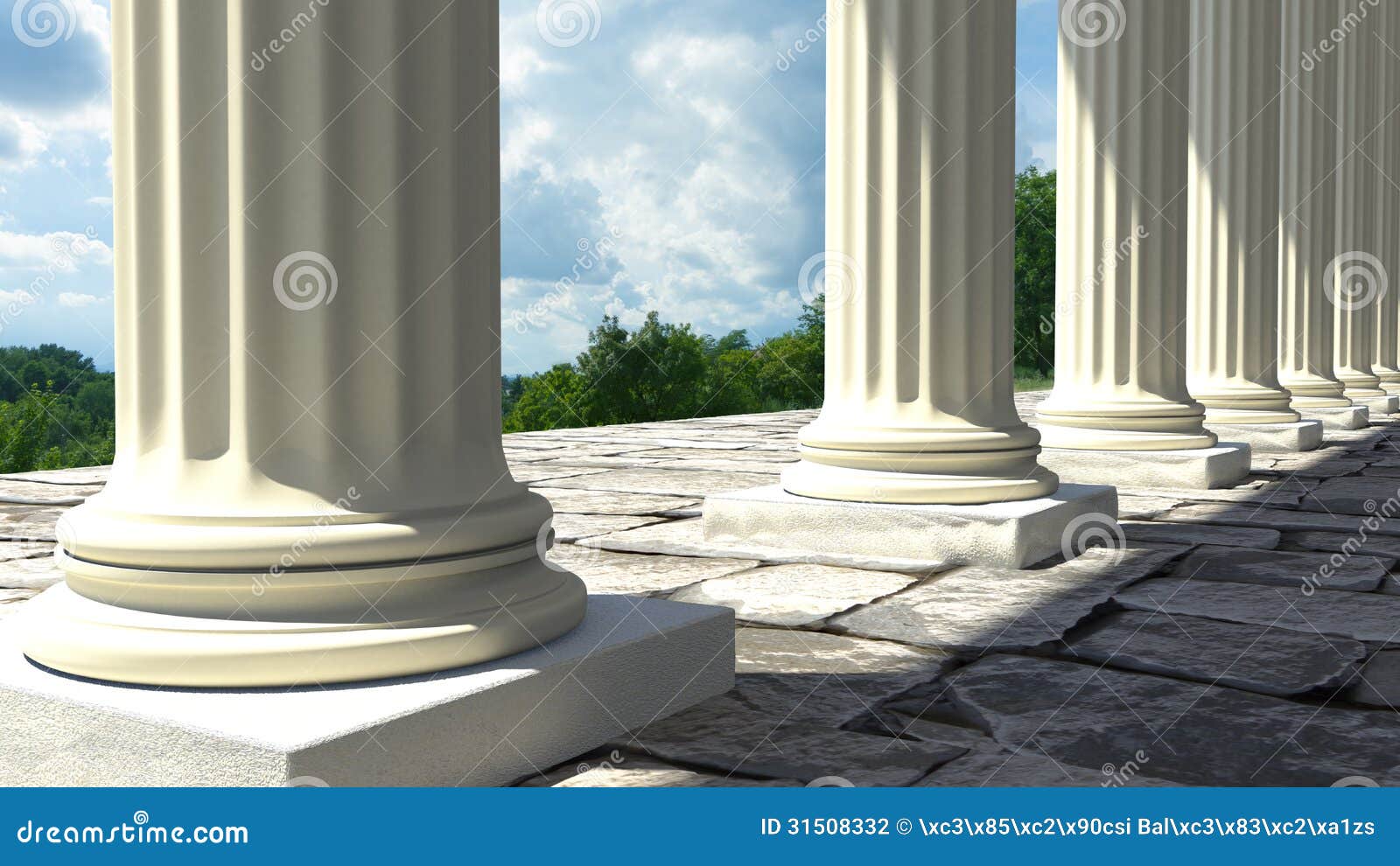 Temple columns stock illustration. Illustration of antique - 31508332
