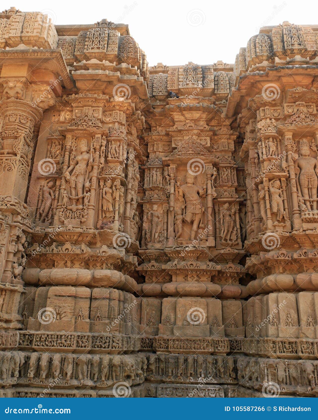 engraved columns of the sun temple modhera