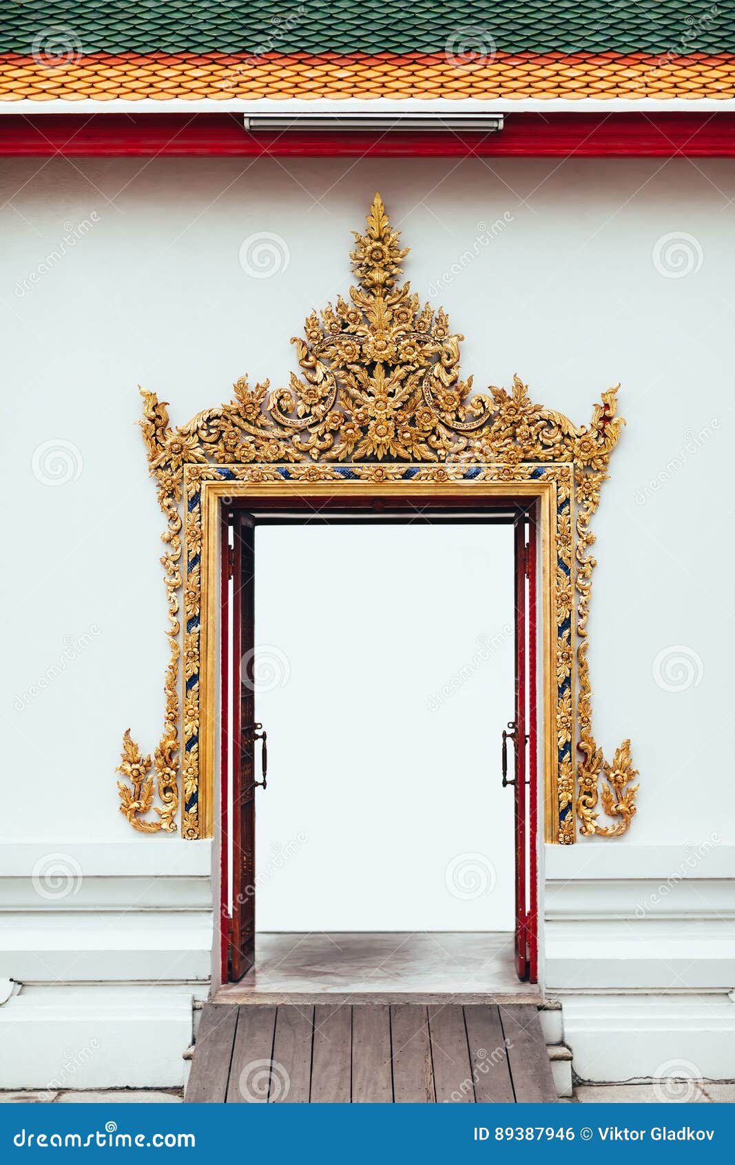 Temple Door and Front Facade in Thailand Stock Photo Image of escape