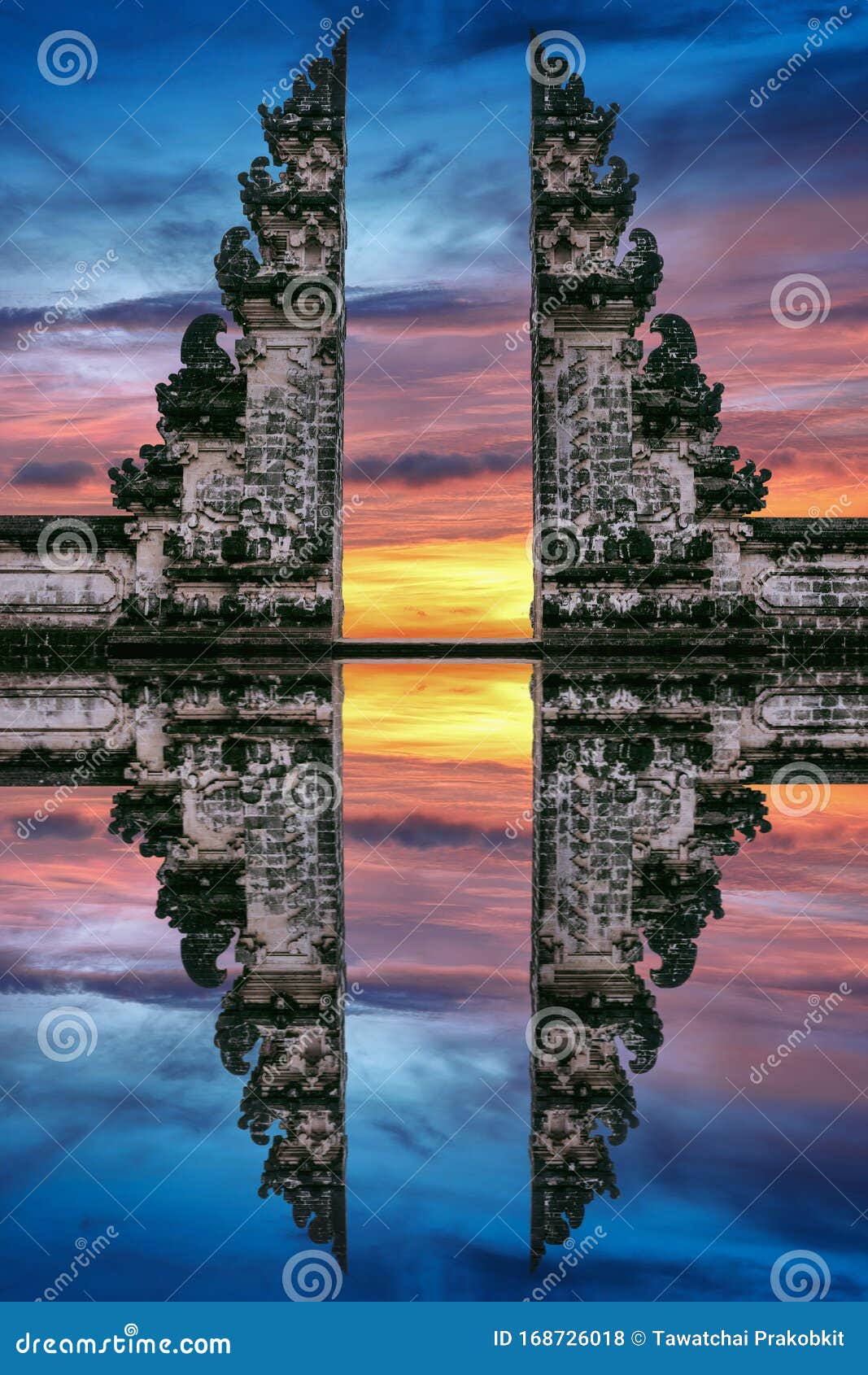 temple gates at lempuyang luhur temple in bali, indonesia.