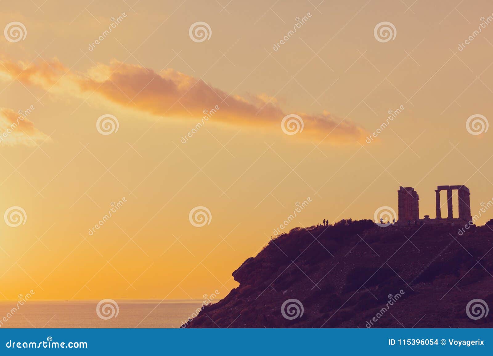 Temple Grec De Poseidon Au Coucher Du Soleil Cap Sounio