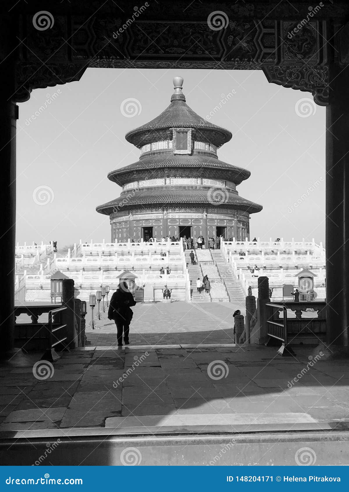 A Temple of Heaven in Black and White, Beijing, China Stock Image ...