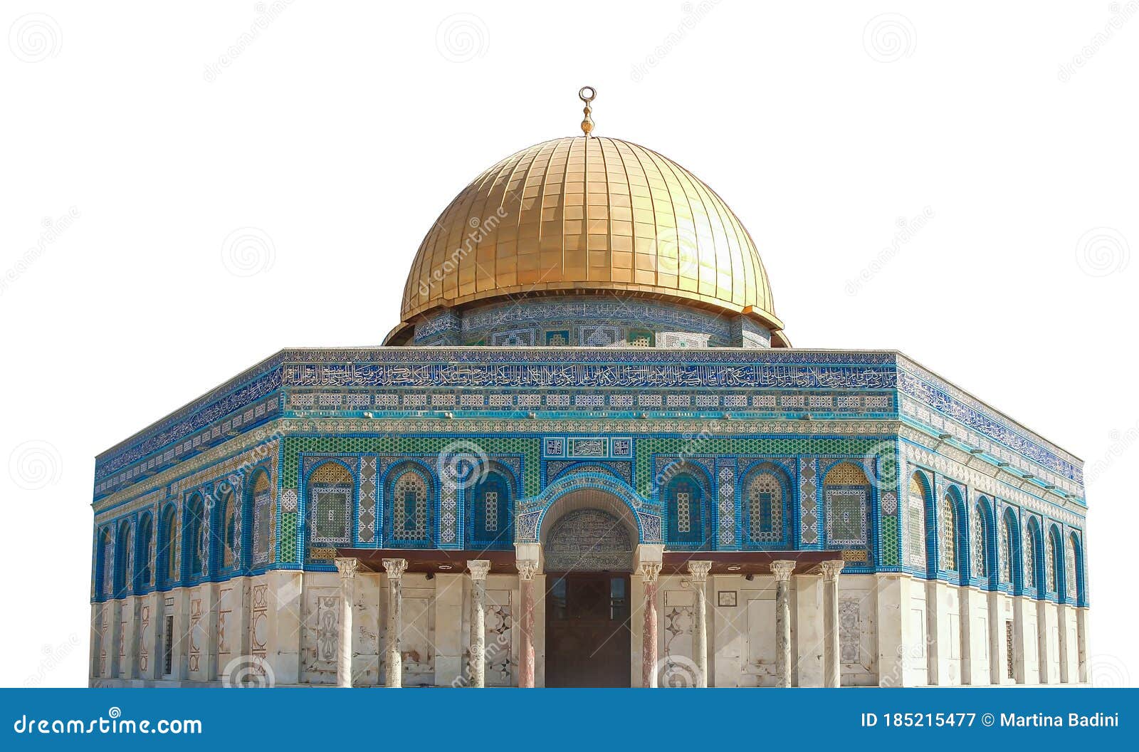 the temple mount, known to muslims as the haram esh-sharif,  on white background