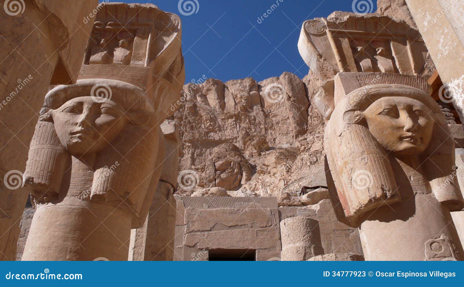 Temple of Queen Hatshepsut. Egypt. Columns of the Temple of Queen Hatshepsut. Luxor. Egypt