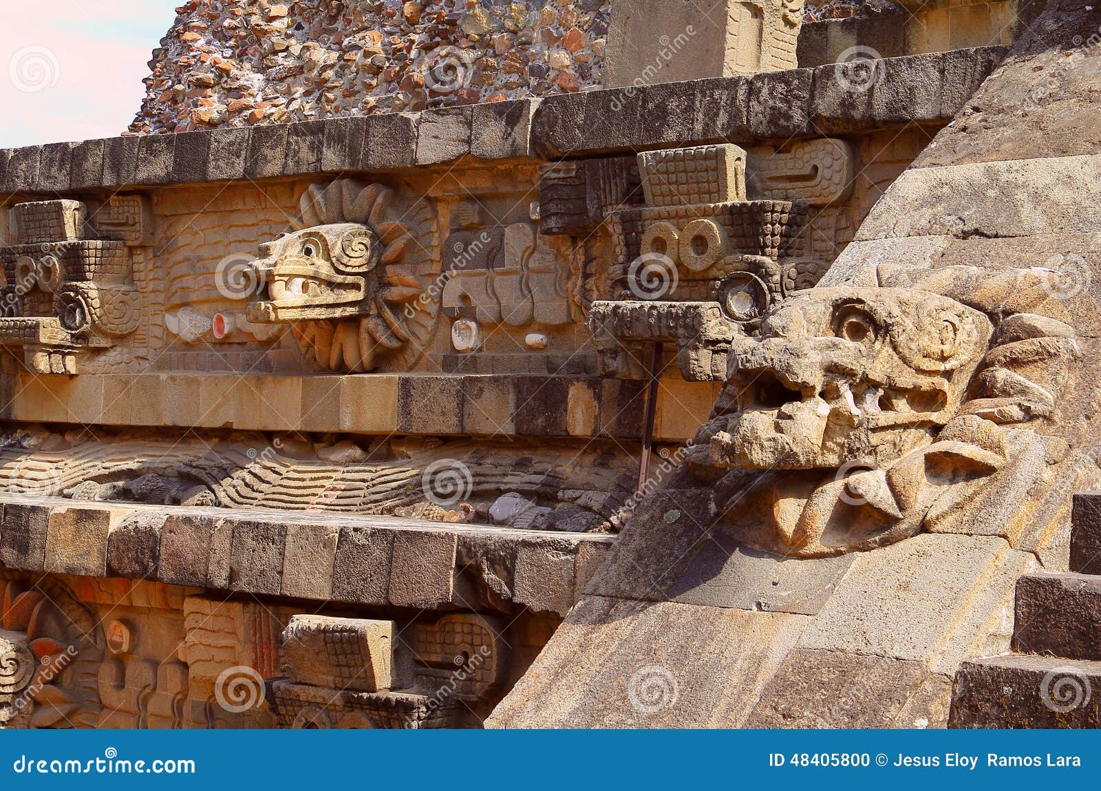 temple of quetzalcoatl in teotihuacan mexico iii