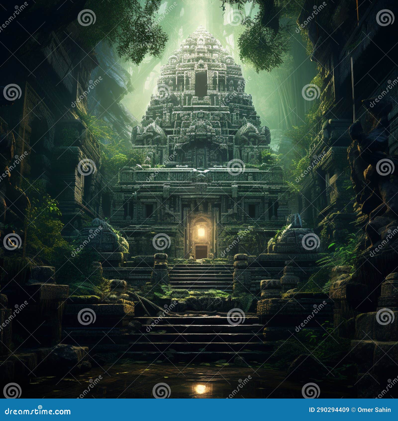 Temple of Solitude in Dense Forest Wallpaper Stock Image - Image of ...