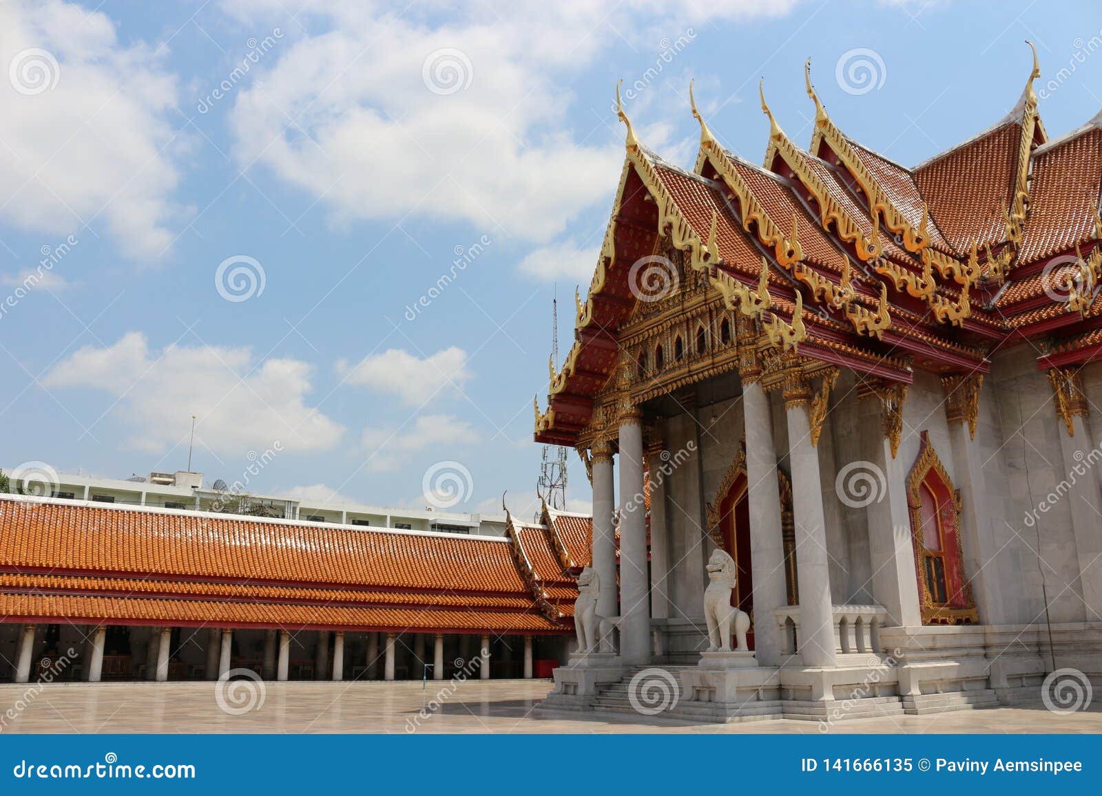 temples in bangkok, sky, thailand