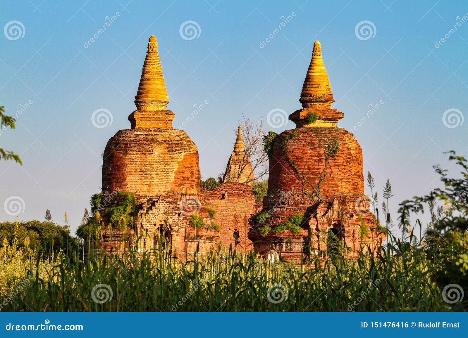 Templos De Bagan Na Regiao De Mandalay Da Birmania Mianmar Foto De Stock Imagem De Mianmar Regiao 151476416