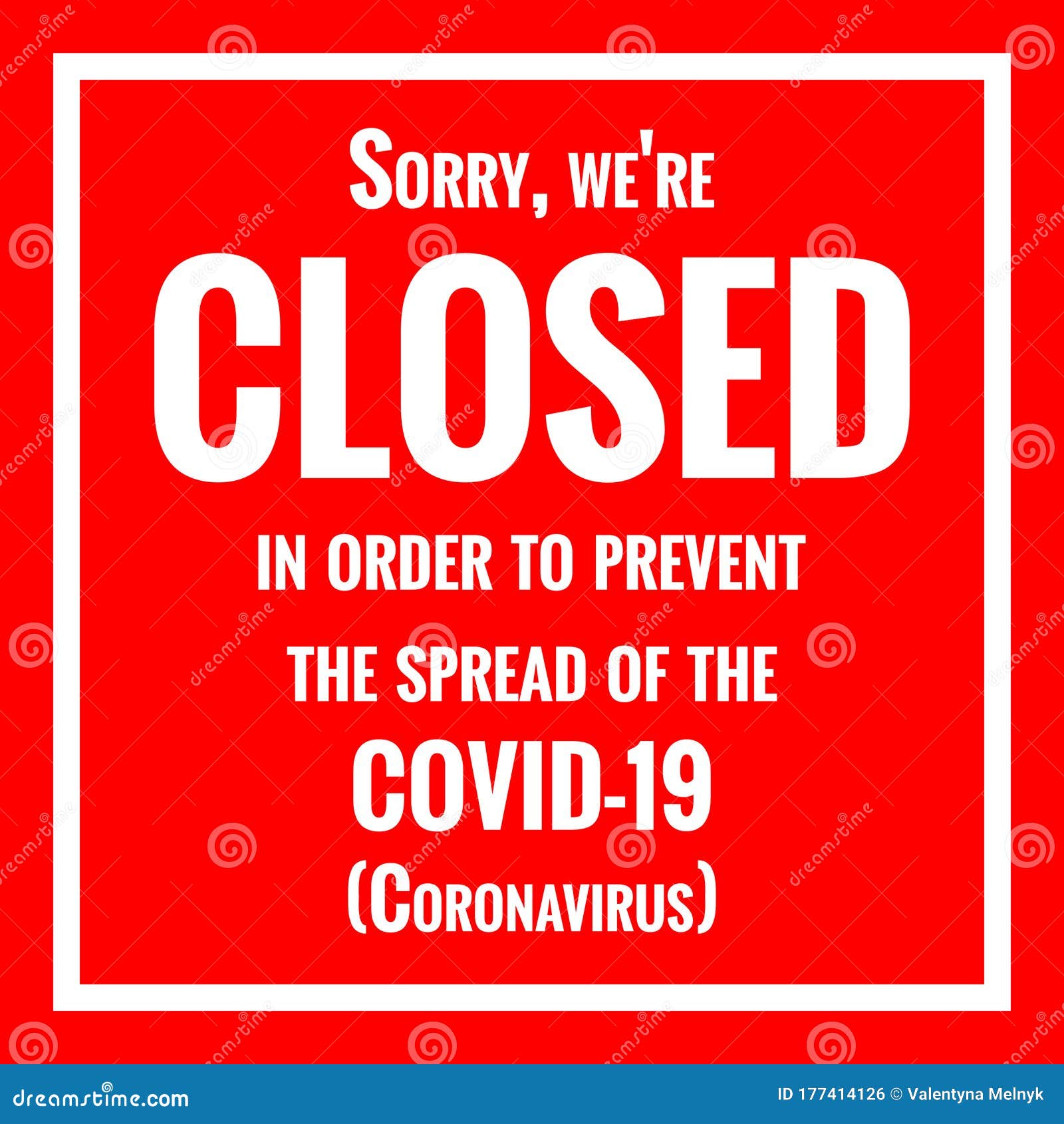Temporarily Closed Sign `Sorry, we`re Closed` Due To Coronavirus News ...
