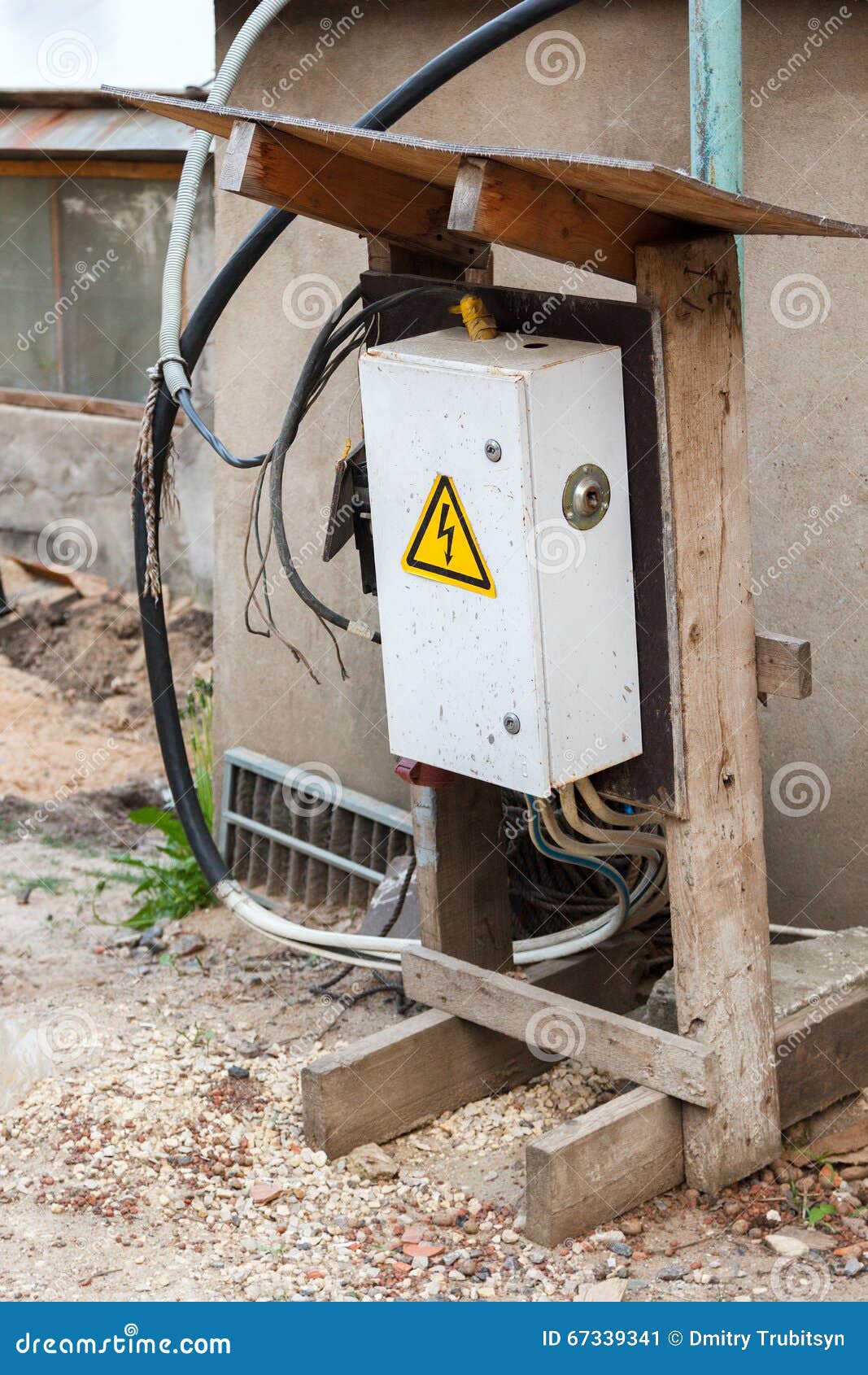 Temporary Electrical Panel on Building Site Stock Image Image of
