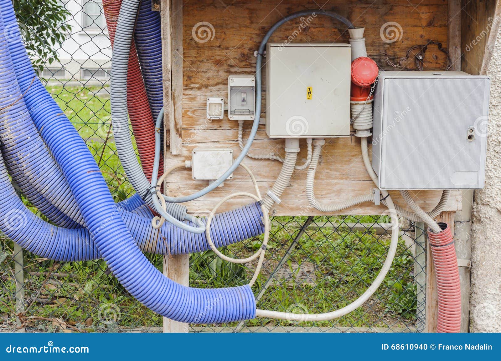 Temporary Electrical Panel on a Building Site Stock Photo Image of