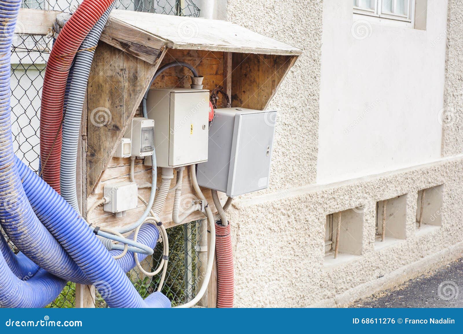 Temporary Electrical Panel on a Building Site Stock Photo Image of