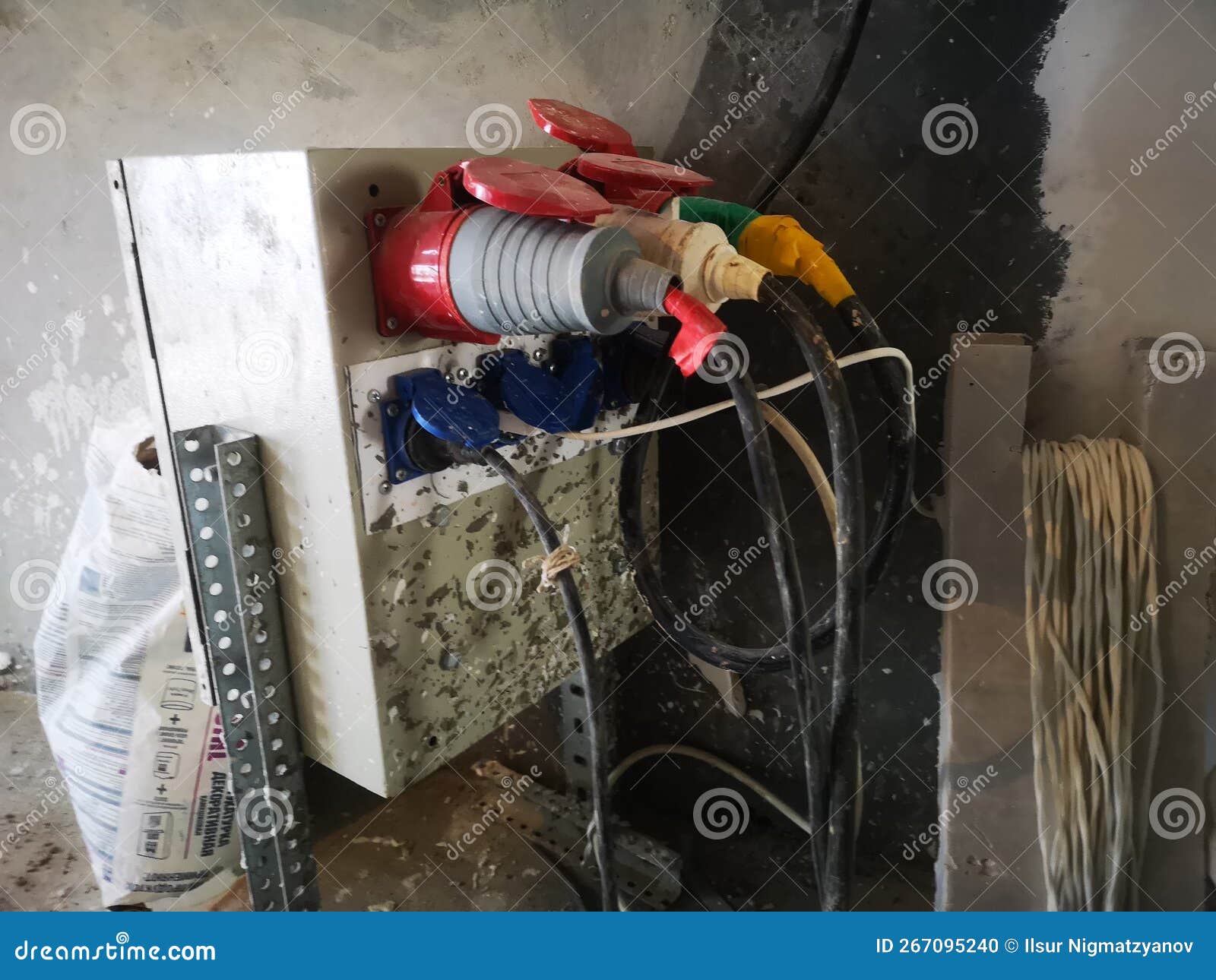 Temporary Power Supply of the Construction Site Stock Photo Image of
