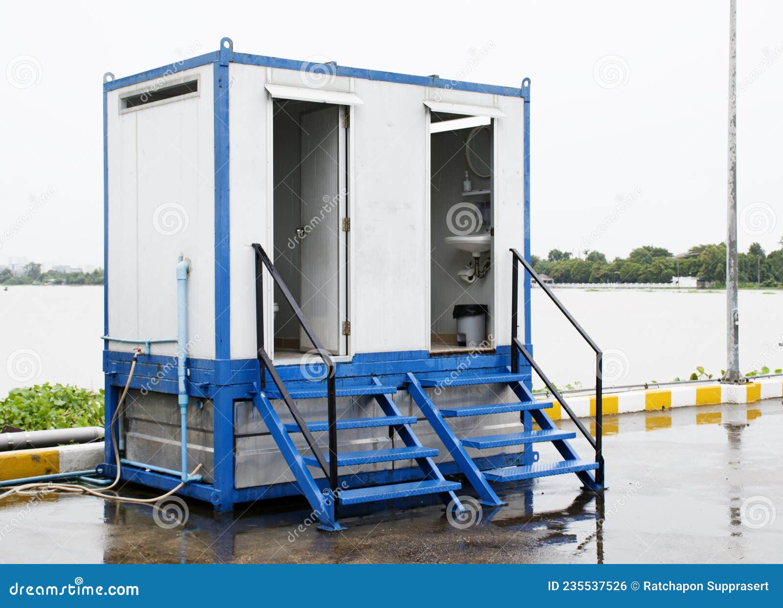 Temporary Toilet in Construction Site Stock Photo Image of clean