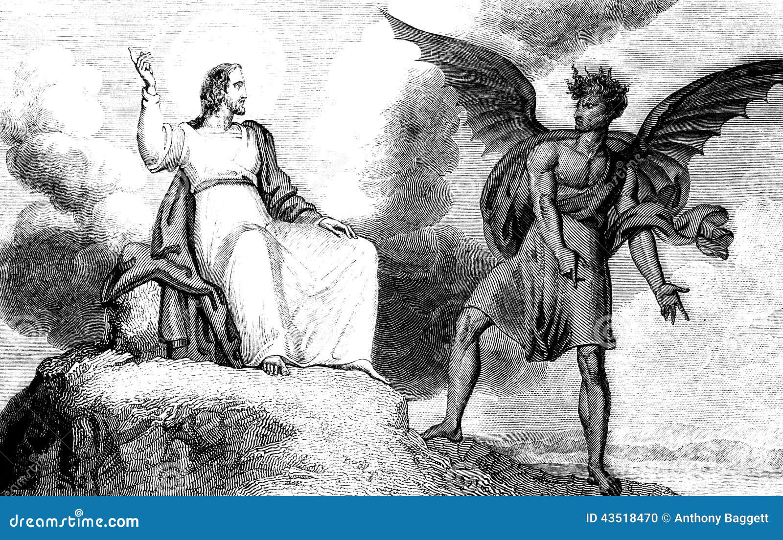 Temptation of Jesus Christ stock illustration. Illustration of celebration 43518470