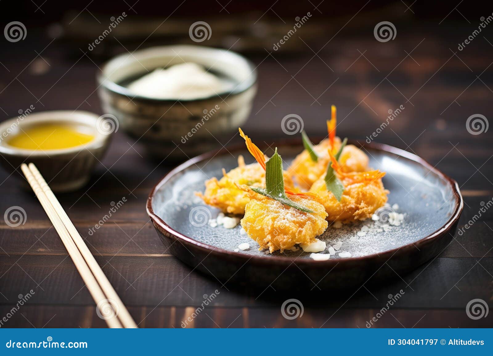 tempura cheesecake bites with powdered sugar