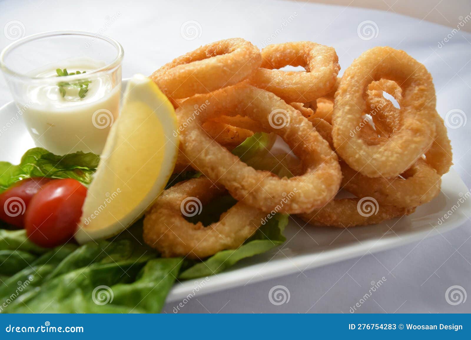 Tempura Fried Calamari stock image. Image of vegetable 276754283