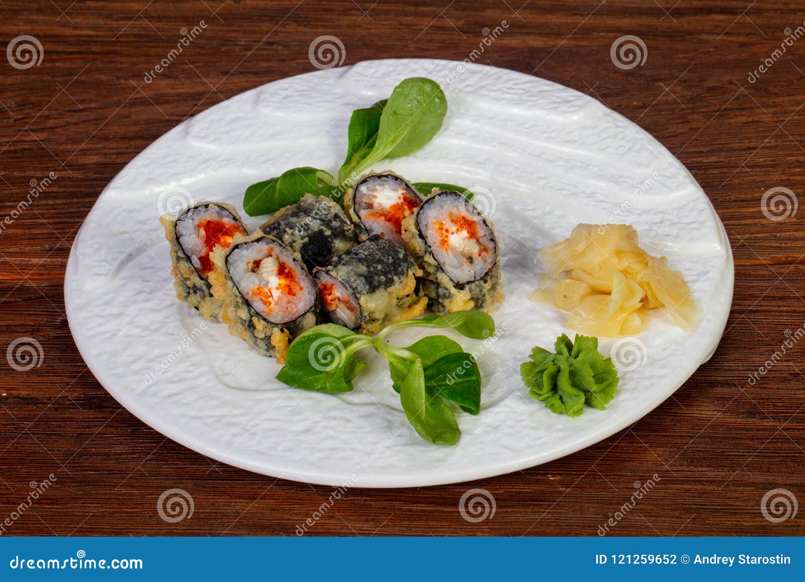 Tempura roll with eel stock photo. Image of japan, tobiko 121259652